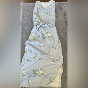 Tommy Bahama 100% Silk Blue Floral Maxi Dress Size 12